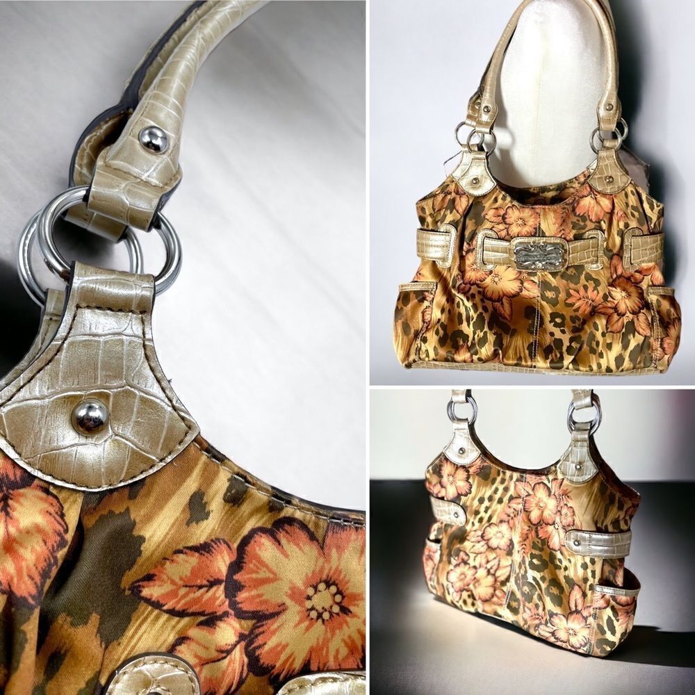 Sienna Ricchi l Double-Handle l Silky Animal Print l Leather l Purse, Satchel - Picture 3 of 15